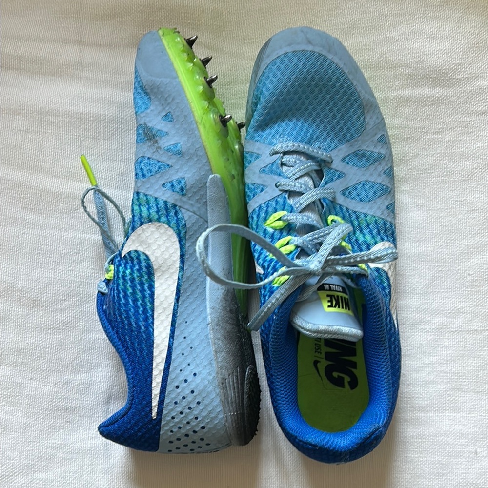 Nike Blue and Lime Athletic Shoes